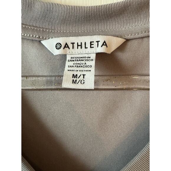 ATHLETA Seasoft Long Sleeve Dress Womens Pullover Pockets Tinsel Gray Size M/T - Picture 2 of 8